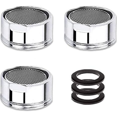 Mousseur Robinet M24, 3 Pièces Aerateur Robinet Economie D'eau Avec Filtre en Acier Inoxydable, Aérateur de Filtre a Eau Robinet(24mm Filetage mâle) (1/4)