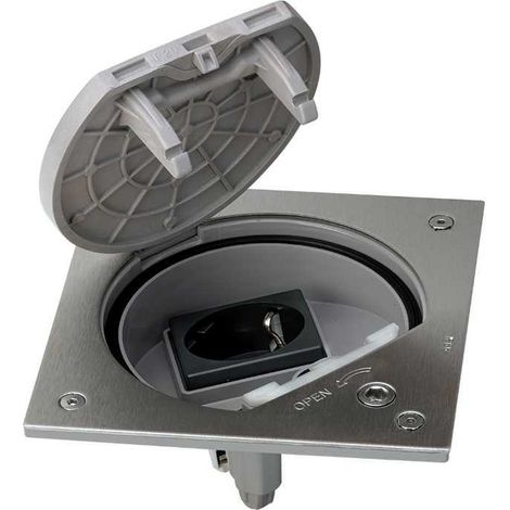 Meccanismo di base schuko a tenuta stagna con chiusura di sicurezza in acciaio inossidabile SIMON KSE1SEC / 23/72