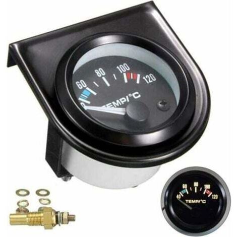 Kit de jauge de température de l'eau pour voiture Noir LED Universel Manomètre de température de l'eau de voiture Cadrans de 101,6 à 120°(Diamètre 52mm)-- (1/4)