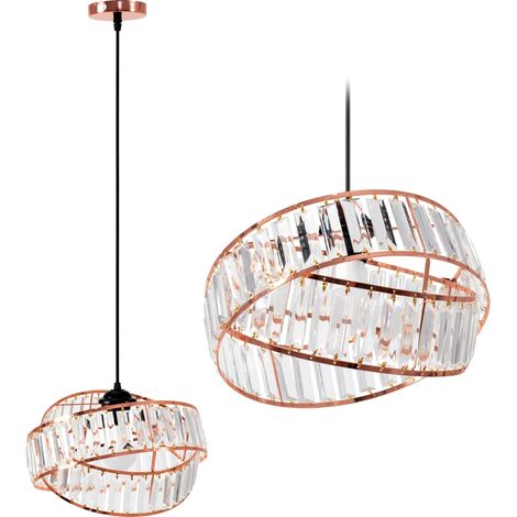 Pendant Lamp TOOLIGHT APP1105-1CP Cristal Rose-Gold 1-light point E14 30x30x18-108cm (1/5)