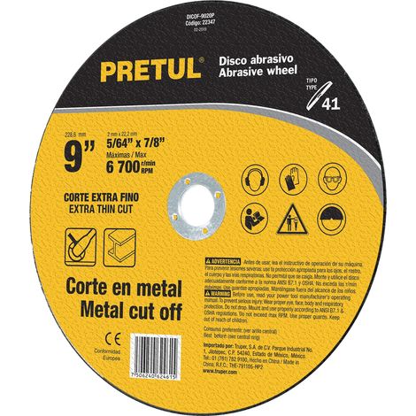 Disco para corte fino de metal - Ø 230 mm x 2 mm