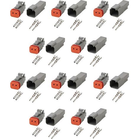 Connecteur électrique étanche Deutsch DT à 2 broches, DT06-2S DT04-2P, fiche pour capteur de température d'air d'admission avec bornes rondes (1/5)