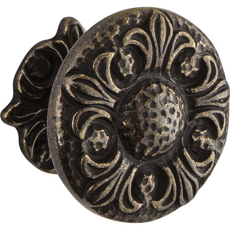 Knopf Faial ø 33 mm, Tiefe 24 mm, Zinkdruckguss antik messing brüniert (1/3)
