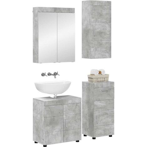 Maison Exclusive - Badezimmermöbel-Set TULUM 4 stk. Beton Grau 60 (1/5)