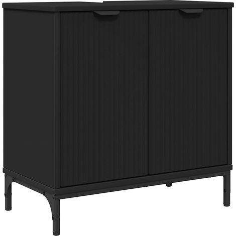 Bathroom Sink Cabinet Black 60.5 x 33.5 x 61 cm Engineered wood vidaXL (1/5)