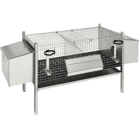 CONIGLIERA A 2 SCOMPARTI SOVRAPPONIBILE CM 128X53X70H