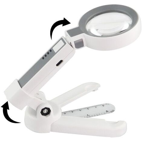 QORVA-Loupe éclairée (7X) avec lumière, petite loupe de poche, loupe de poche éclairée pour la lecture de pièces de monnaie, les loisirs et les voyages.