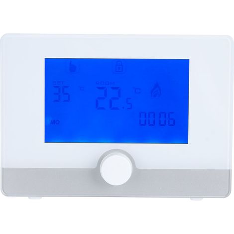 Thermostat programmable pour chaudière murale, régulateur de température noir, système de chauffage mural, contrôleur digital (1/5)