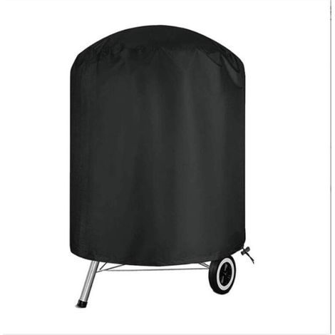 (Ø61x72cm) Noir Housse de protection ronde pour barbecue d'extérieur, protection UV/imperméable, bâche de protection pour barbecue d'extérieur Oxford 210D, compatible avec la plupart des barbecues (1/5)