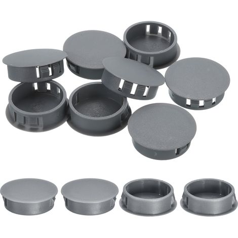 12Pcs Bouchon de Trou en Nylon, 31.5-32mm Diamètre de Trou Bouchon d'étanchéité Rond Souple et Flexible de Verrouillage Bouchons en Caoutchouc pour Bouteille, Tuyaux, Cuisine, Gris (1/5)