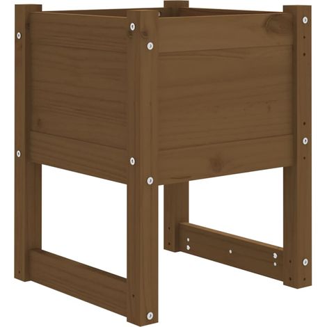Vassoio per fioriera aiuola rialzata piante fiori terrazza giardino 40 x 40 x 52,5 cm legno massello di pino marrone 020037576