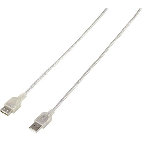 Renkforce USB-Kabel USB 2.0 USB-A Stecker, USB-A Buchse 3.00 m Durchsichtig RF-4538152 (1/2)