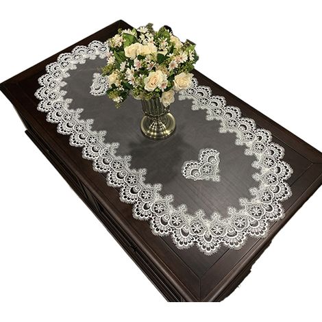 Nappe ovale pour table basse, nappe de salon, nappe en dentelle, nappe en tissu pour table basse, nappe de salle à manger (1/5)