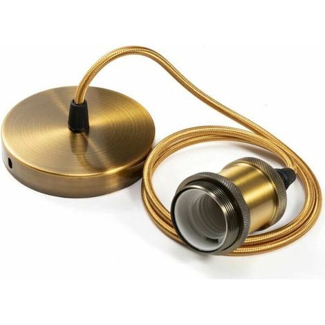 Metall-Pendelleuchte, Hängelampe, E27-Lampenfassungen mit Kabel, verstellbare bronzefarbene geflochtene Decken-Pendelfassung, für Deckenbeleuchtung