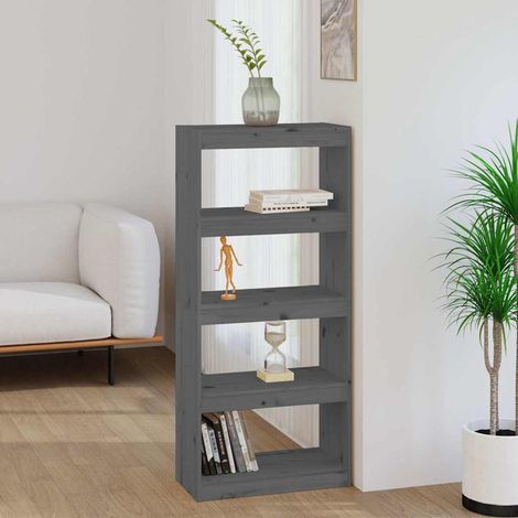 vidaXL Estantería/divisor de espacios madera pino gris 60x30x135,5cm (1/5)