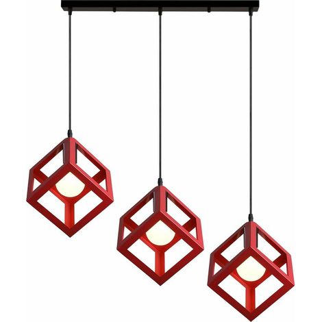 3 Lampes Suspension Luminaire Moderne Lustre Plafonnier Style Geometrique Lampe de Plafon en Forme de Cube pour Chambre à Coucher, Salon, Salle à Manger, Cuisine - 16 CM, Vert BLOW (1/4)