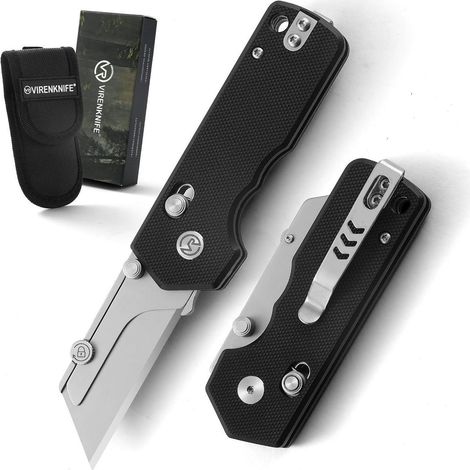 Klappmesser mit G10-Griff und Gürteltasche, EDC Einhandmesser mit Schnellwechselklinge