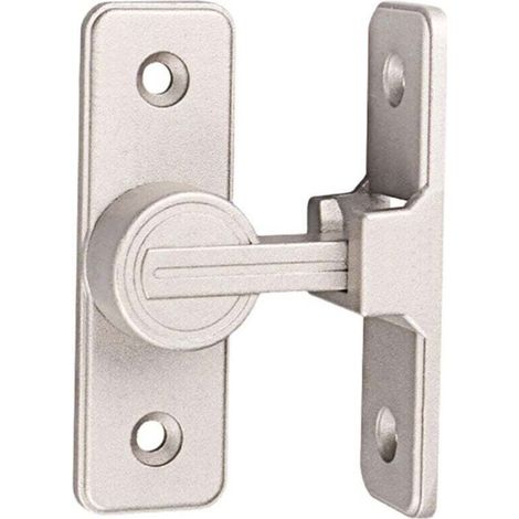 Serrure, serrure de fermeture, porte intérieure coulissante lumineuse 90 °, crochet loquet, porte à bascule, boulon de verrouillage, antivol, serrure de porte lumineuse (argent plaqué 8 (1/4)