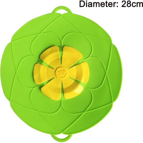 Couvercle anti-débordement en silicone de 28 cm, couvercle anti-déversement en silicone, protection anti-ébullition, outil de cuisine multifonction (1/4)