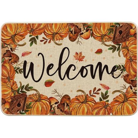 Paillasson Automne Citrouilles Champignons Welcome 40x60 cm prise en main rapide top vente top vente (1/5)