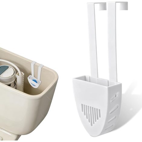 Réservoir Toilette Nettoyage Comprimé Porteur, 17,8x7,5cm Blanc Plastique Suspendu Nettoyage Comprimé Caddie Supports Convient Plupart Standard Réservoirs Toilettes Facile Installer (1/5)