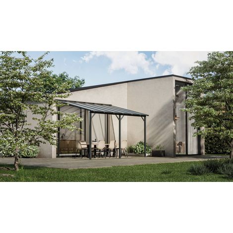 AUTRES Pergola adossée Harmonie  3 X 4.2M - Anthracite