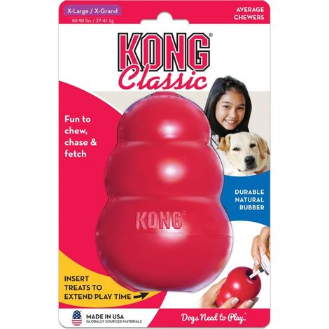 KONG Classic XL, rot - Kauspielzeug aus Naturkautschuk für Hunde