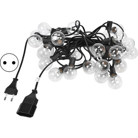 Guirlande lumineuse de 7,65 m avec 25 LED G40, étanche et décorative, pour jardin, pelouse ou clôture. Prise UE 220 V. (1/5)