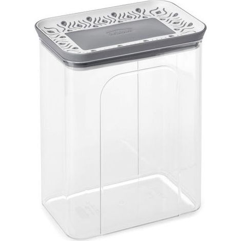 Barattolo rettangolare ermetico per alimenti grigio Stefanplast Tosca lt 2,2