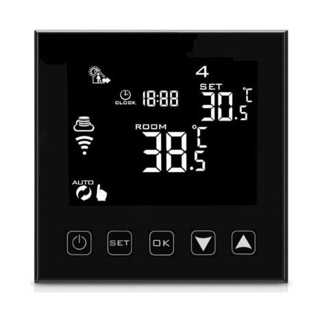 Intelligent Thermostat WiFi Connecté pour Chaudiere/Chauffage au Sol à Eau Filaire Smart Life APP Compatible, Thermostats d'ambiance Programmable Chaudière Noir (1/4)
