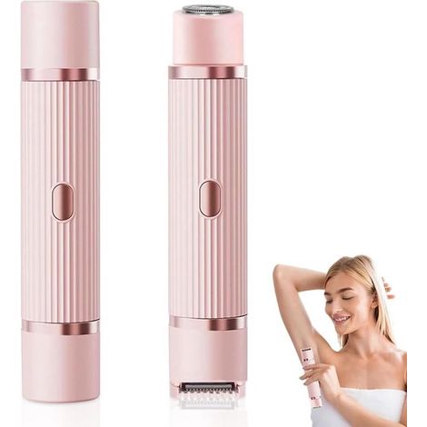 Afeitadora y depiladora eléctrica 2 en 1 para mujer - Resistente al agua, apta para cuerpo y rostro (1/5)