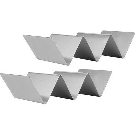 2 supports de rangement en acier inoxydable pour tacos et crêpes, type 3, pour restaurants, hôtels et cuisines domestiques. (1/5)