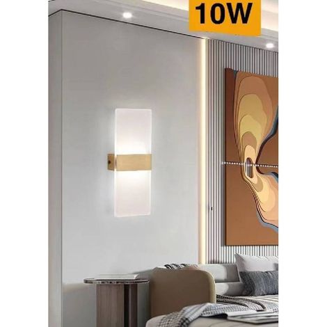 TrAdE Shop Traesio - Applique Led Rettangolare 10w Parete Doppia Emissione 3 Colorazione Luce E37-c3c - (1/5)