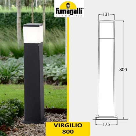 Palo faretto da giardino nero con attacco E27 Fumagalli in Resina Anticorrosione 80 CM