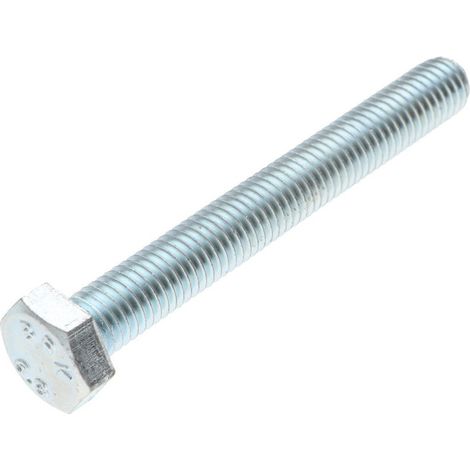 Vis métaux Tête hexagonale TH M10X80 Classe 6.8 Acier zingué-50 pièces (1/2)