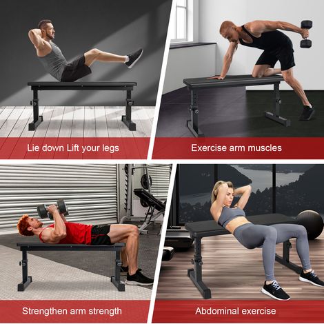 Banc de Musculation Plat avec Tabouret - Confortable et Idéal pour l'Entraînement à Domicile (1/5)
