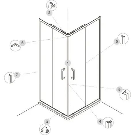 Maniglia cromata in abs per box doccia Tevere Silqua by Mobo