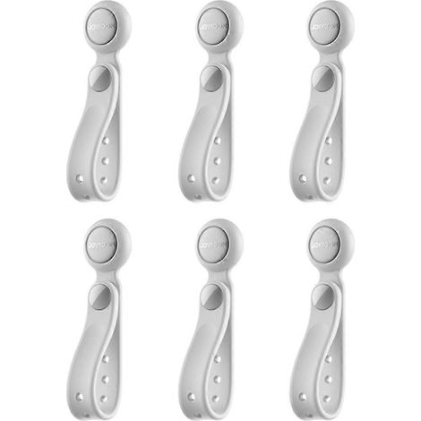 JOYROOM Lot de 6 attaches magnétiques pour câbles, organisateur de câbles, support de câbles, sangles auto-agrippantes réglables pour la maison, blanc (1/5)