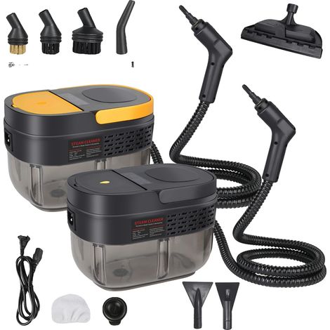 Potente limpiador a vapor de 2500 W, limpieza versátil en múltiples superficies, AMARILLO (1/2)