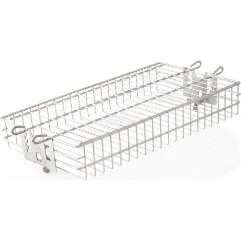 BBQ-Toro Cesta de acero inoxidable para asador giratorio, cesta plana ajustable en altura (1/5)
