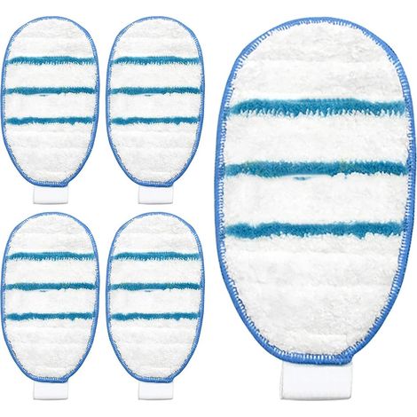 Lot de 5 tampons de nettoyage lavables en microfibre pour balai vapeur Black Decker FSM1610 1630 CL30 (1/5)