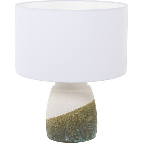 Lampe de salon céramique texturée beige et vert élégante - Beige vert texturé (1/4)