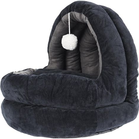 Lit Confort Moelleux Noir et Gris pour Animaux (1/3)