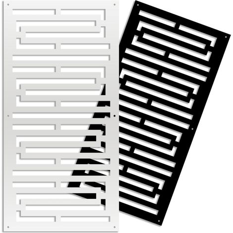 INTRICO - Panneau ajouré en PVC - Brise-soleil - Dimension : 47x94 cm - Couleur : blanc