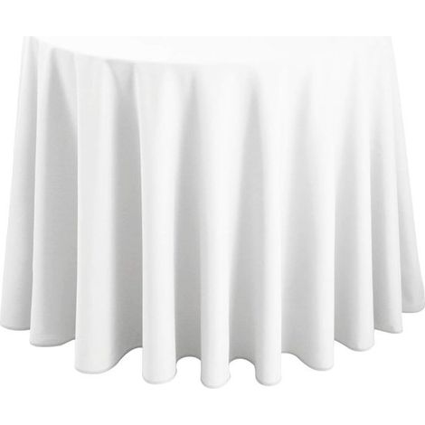 Nappe ronde unie de 200 cm en polyester résistant aux taches, ourlée et facile à nettoyer. Facile à essuyer. (1/5)