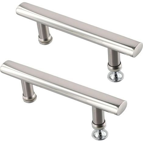 Lntyq Lot de 2 poignées de porte de douche en acier inoxydable chromé, 145mm, pour salle de bain et cuisine (1/5)