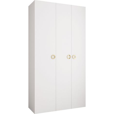 Armario Hartford 544, Blanco, 246x130x42cm, Puertas de armario: Con bisagras, Número de estantes: 0 (1/5)