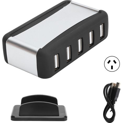 Hub USB 7 ports avec bloc d'alimentation 100-240V pour ordinateur de bureau et ordinateur portable (prise AU) (1/5)