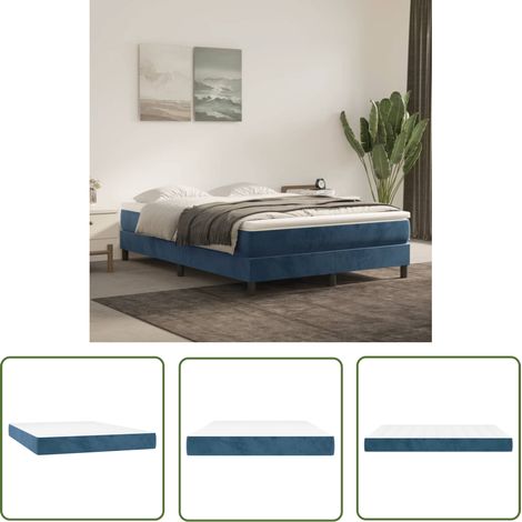 The Living Store Matelas de lit à ressorts ensachés Bleu foncé 140x190x20 cm - Matelas À Ressorts Ensachés - Matelas Double - Matelas Moelleux - Matelas Confortables - Literie (1/5)