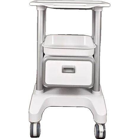 Chariot de Salon, Plastique Durable, Polyvalent pour Professionnels, Ivoire (1/2)